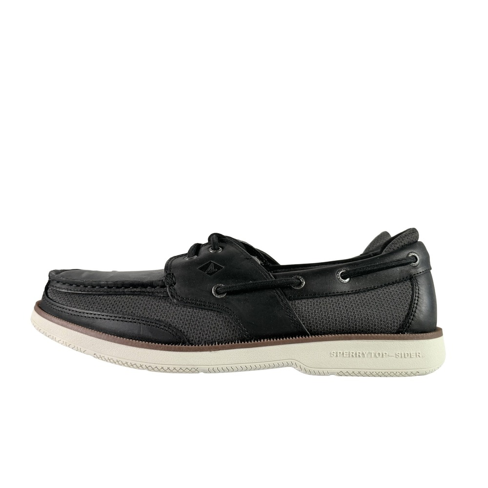 Sperry Surveyor‎ 2-Eye Black Leather Men Boat Shoes 11.5 M